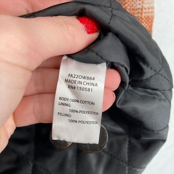 Flag & Anthem Bozeman Filled Shirt Jacket Mens Medium Rust Black Plaid Outdoors - Picture 8 of 15